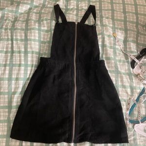 Velvet overall mini dress